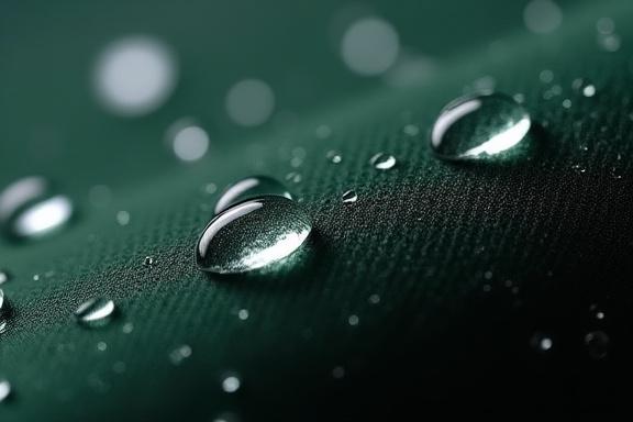 Macro shot of the 'Tengu-Tex' technical fabric, showing its texture.