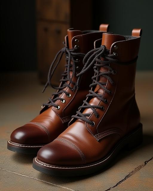 頑丈な作りのレザーブーツ